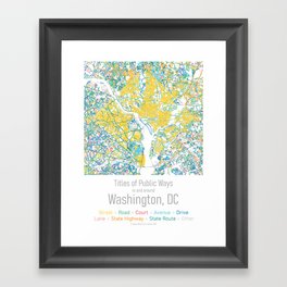 Titles of Public Ways in and around Washington, DC Framed Art Print