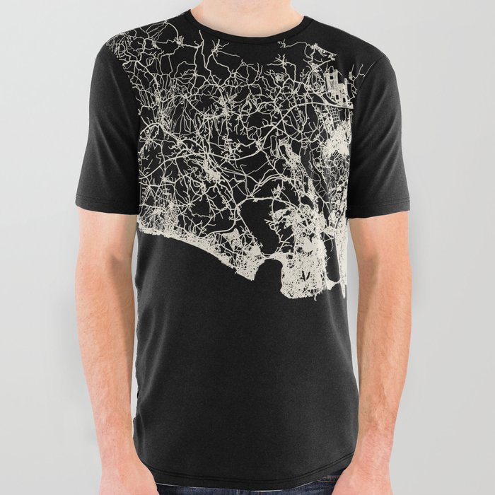 Istanbul, Turkey - Black and White City Map - Aesthetic All Over Graphic Tee