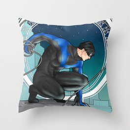Nightwing Nouveau Throw Pillow