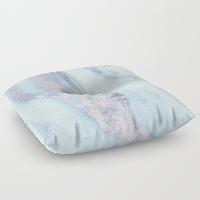 Light Blue Gray Marble Floor Pillow