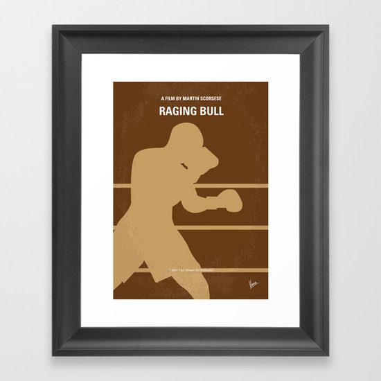 No174 My Raging Bull minimal movie poster Framed Art Print