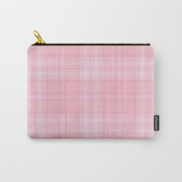 Pink Blush Plaid Pattern Carry-All Pouch