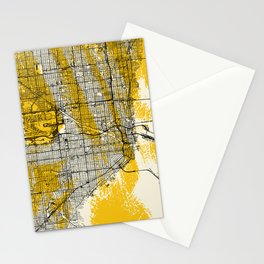 Miami Artistic Map - Yellow Collage Stationery Card