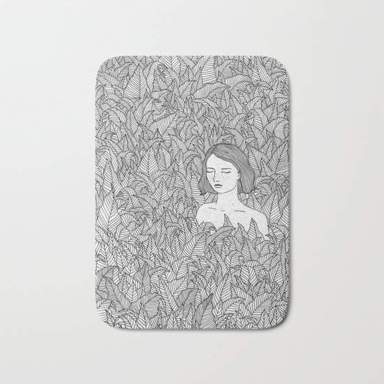 In the Leaves Original Illustration Bath Mat