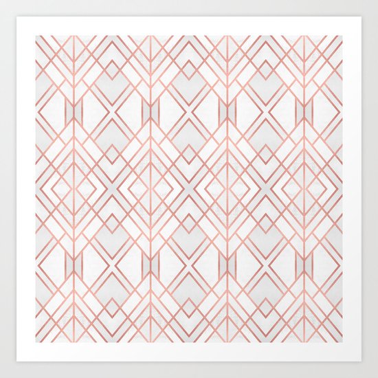 Geo Rose Gold Art Print