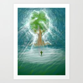 Divine Tree Art Print | Painting, Digital, Illustration, Nature 