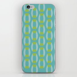 Retro Mid Century Modern Teal Abstract Pattern  iPhone Skin