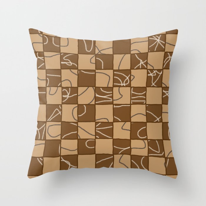 60s checkered squares Throw Pillow