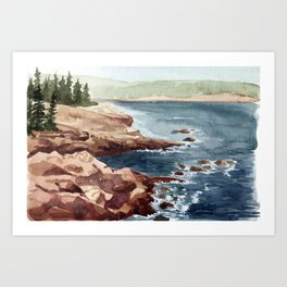 Acadia Coastline Art Print