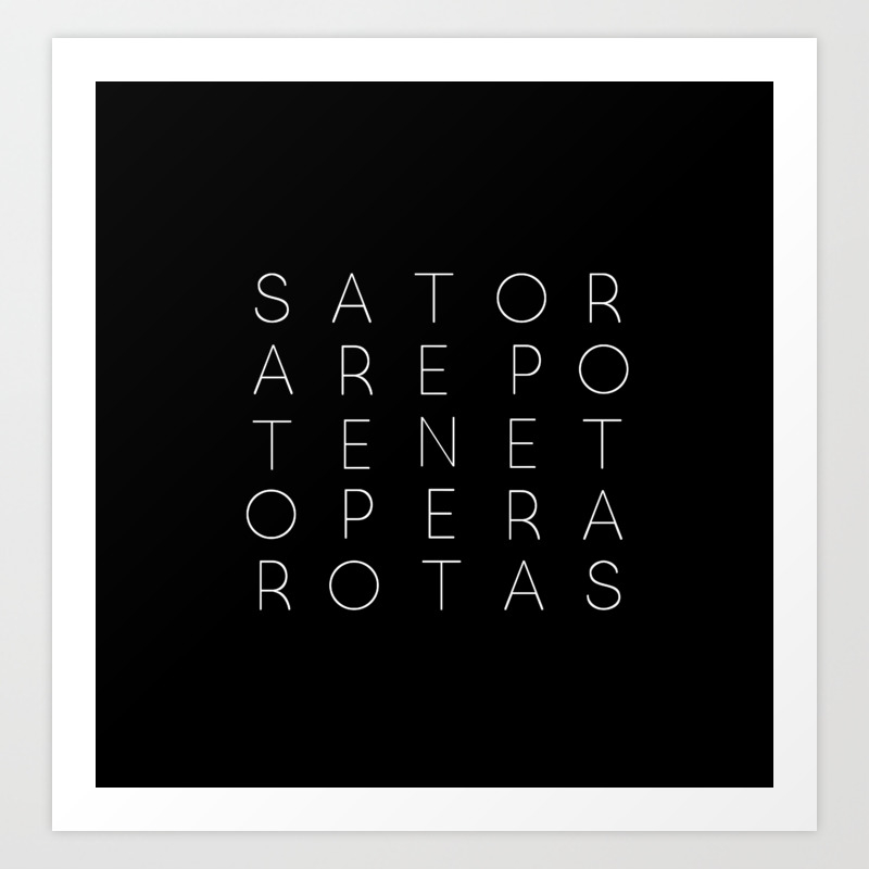 Sator Square Modern Witch Typorgraphy - on black Art Print by The Bee Witch  | Society6