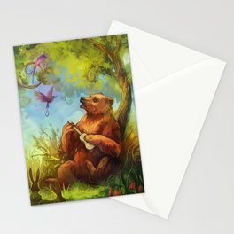 Bear and ukulele Stationery Cards