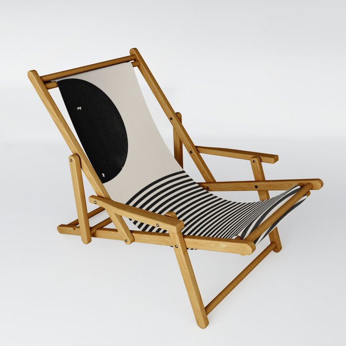 Woodblock Art, Mid Century illustration Sling Chair