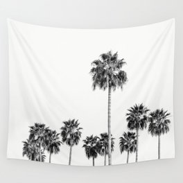 Los Angeles Palm Trees - Black and White Photography Wall Tapestry