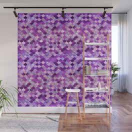 Purple Mermaid Pattern Wall Mural
