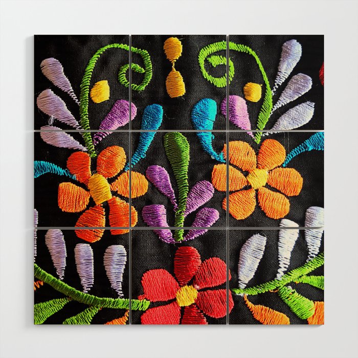 Mexican Flowers Wood Wall Art