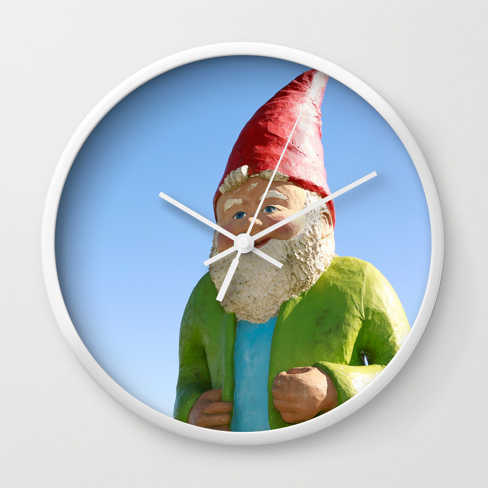 Giant Garden Gnome Wall Clock By Jenaardell Society6