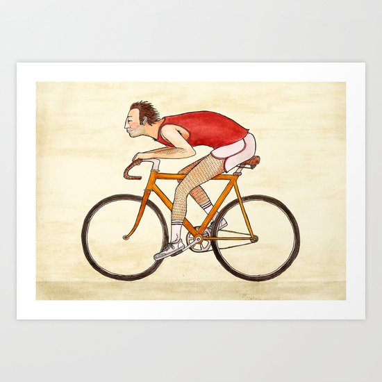 Peludo en bici Art Print