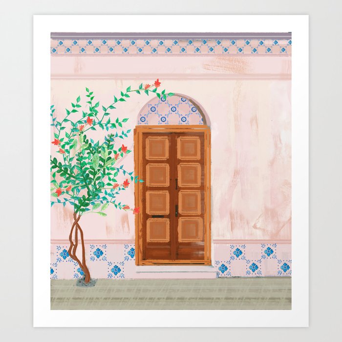 Small town door Art Print