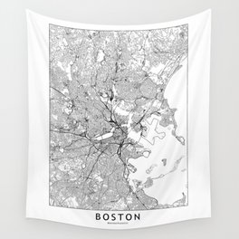 Boston Map Wall Tapestry