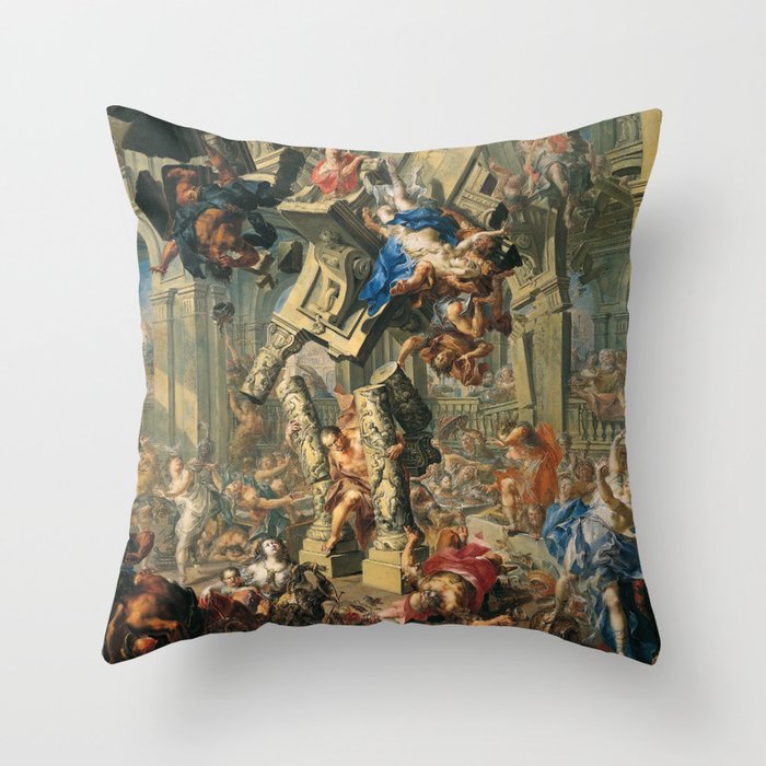 Samson's Revenge - Johann Georg Platzer Throw Pillow