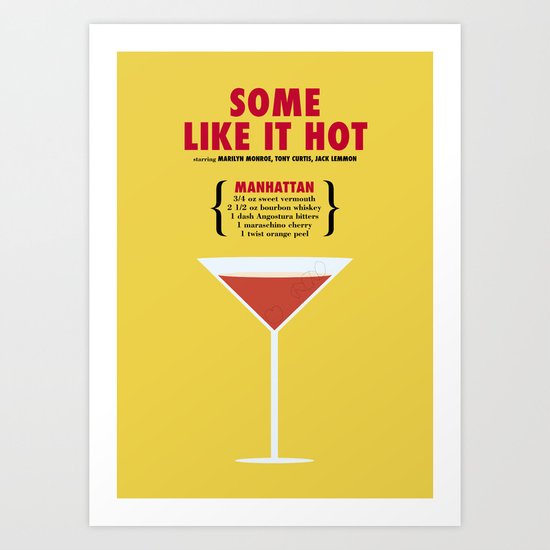 SOME LIKE IT HOT _MOVIE COCKTAIL_ Billy Wilder Art Print