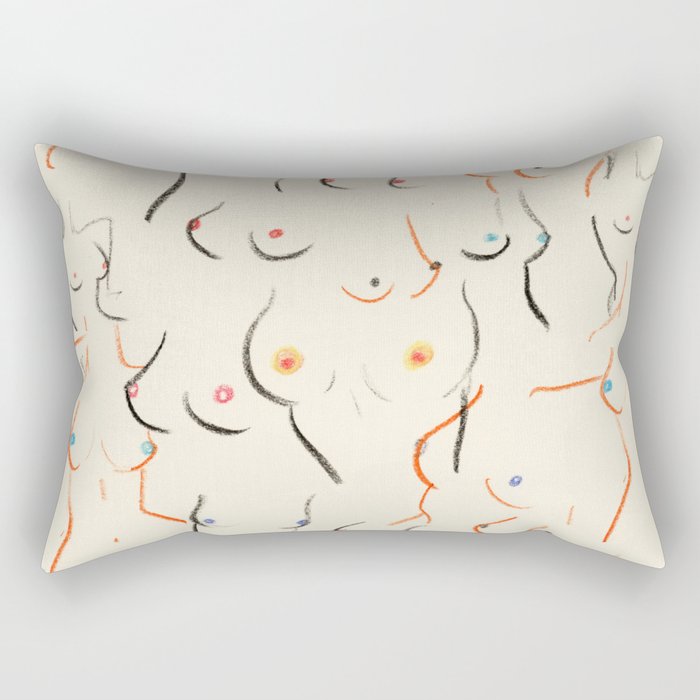 Breasts in Cream Rectangular Pillow