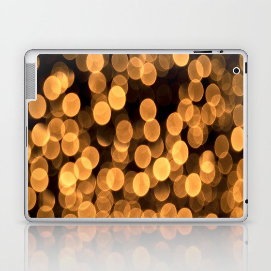 golden bokeh light on a black background decor society6 buyart laptop ipad skin by pivivikstrm society6 society6