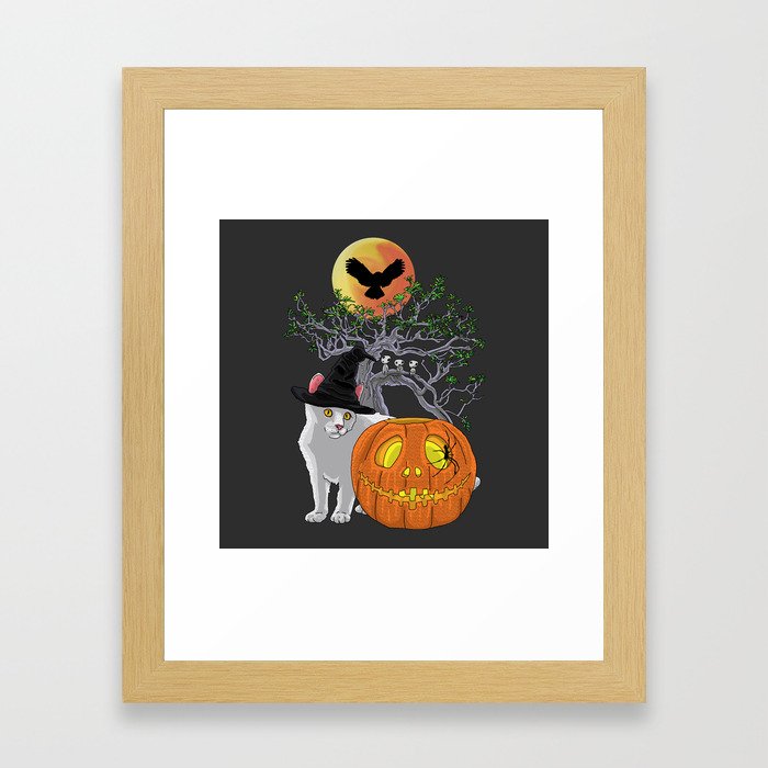 Cat Halloween Boys Framed Art Print