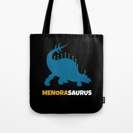 Funny Menosaurus Dinosaur Menorah 2021 Hanukkah Tote Bag