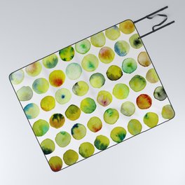 Coloured Yellow Bubble Pattern Picnic Blanket