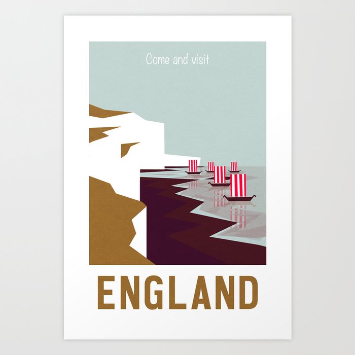 Discover the motif COME AND VISIT ENGLAND by Yetiland as a print at TOPPOSTER