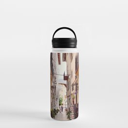 Spain Photography - Narrow Street With Apartments Water Bottle