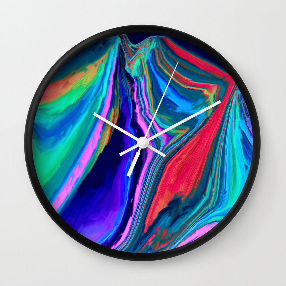 Northern Lights Aurora Borealis Abstract Oil Painting Wall Clock