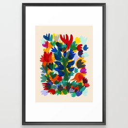 Tree of Love Abstract Art with Hearts Framed Art Print