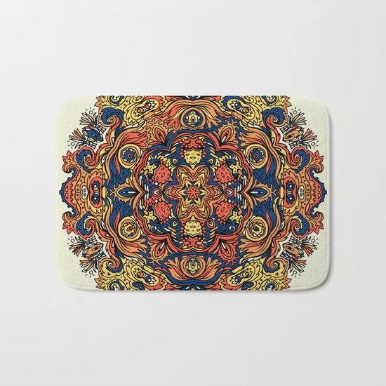 Orange Indian Mandala Bath Mat