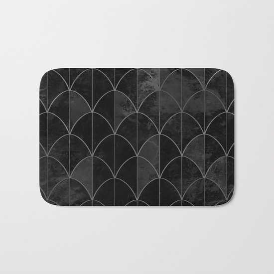 Mermaid scales in black and white. Bath Mat
