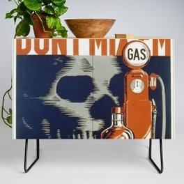 Don't mix 'em - Skull Whiskey Gas Illustration Credenza