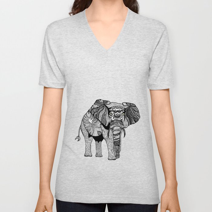 Elephant of Namibia (black & white) V Neck T Shirt