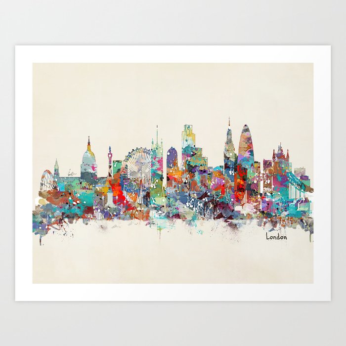 london city skyline Art Print
