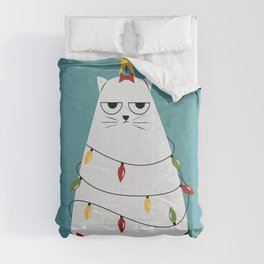 Grumpy Christmas Cat Comforter