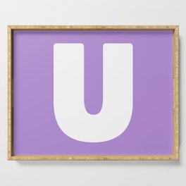 U (White & Lavender Letter) Serving Tray