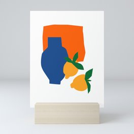 Abstract collage organic fruit shape still life design Mini Art Print