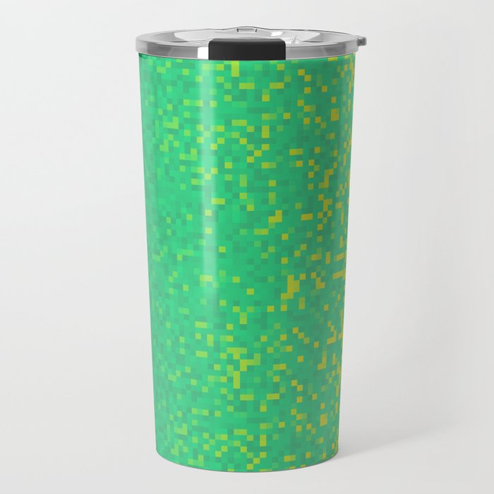 Green Yellow Pixilated Gradient Travel Mug