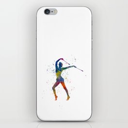 Rhythmic gymnastics in watercolor iPhone Skin