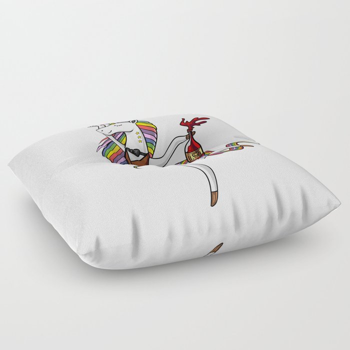 Party Unicorn Drinking Wine Floor Pillow By Teecave Society6