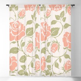Elegant Vintage Shabby Chic Rose Flowers Pattern Blackout Curtain