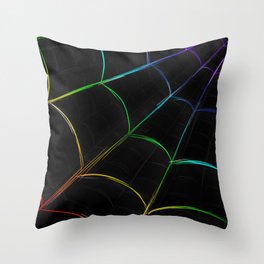 Rainbow Web Throw Pillow