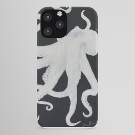 Depths iPhone Case | Blackandwhite, Octopus, Ink, Whiteoctopus, Silhouette, Acrylic, Painting, Translucent, Ocean 