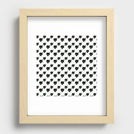 afro pick dot black and white  Recessed Framed Print