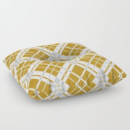 Tan brown gingham checked Floor Pillow